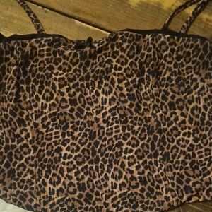 Leopard Print Cami Tank Top in Brown